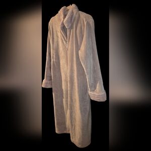 Anne Klein Pink Plush Women's Zippered Robe L/XL